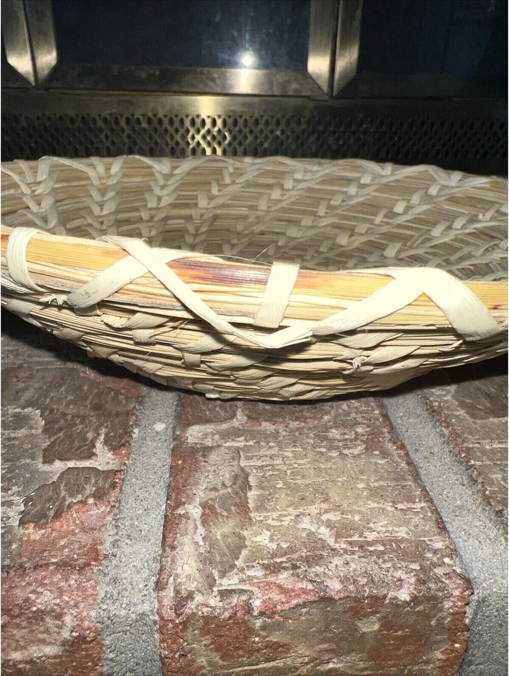 Set Of Two Shallow Stacking  Baskets. 7” And 8”